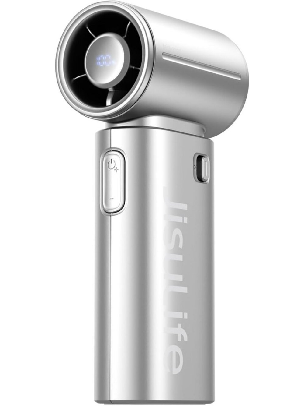 Sleek Chrome Handheld Fan - Turbo Power, 22 Hours Cooling, Portable